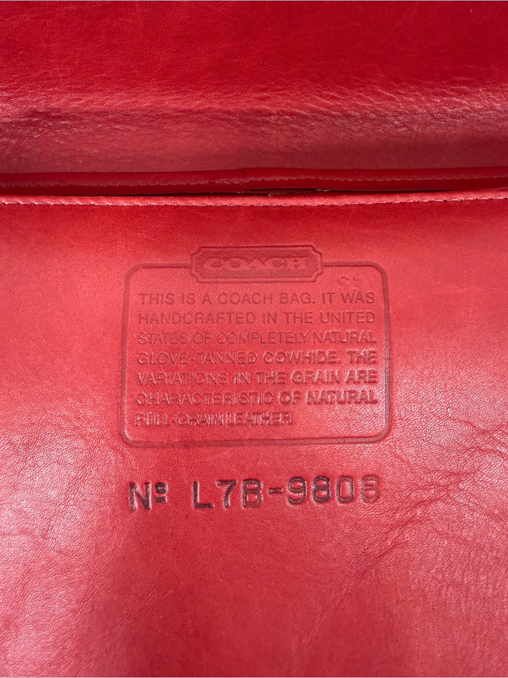 Vintage Coach Equestrian Flap Shopper Bag Red Leather 9808 USA 1997 - Picture 5 of 5